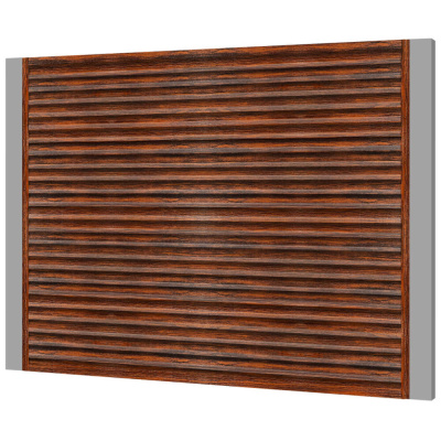 Забор жалюзи ЭКО-Z Темный Дуб 3D Принтек односторонний на металлических столбах