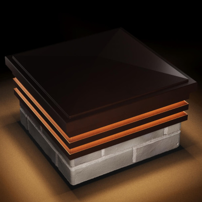 Колпак Бона на 1.5 кирпича Коричневый с подсветкой в комплекте 2