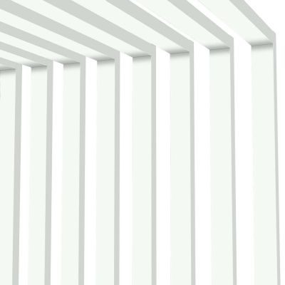 Декоративные рейки металлические RAL9003 Белый на стенах и потолке в сборе