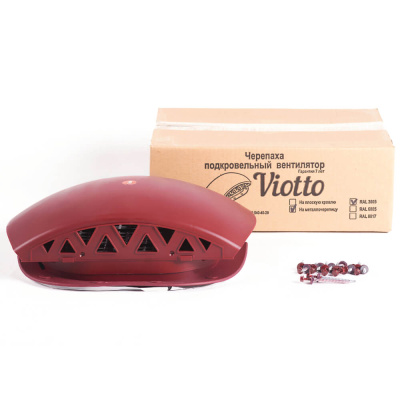 Вентилятор подкровельного пространства Viotto RAL 3005 красное вино для кровли из металлочерепицы фото упаковки